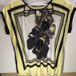 Lavish Plus Blouse 👚 Yellow/ Black 3X